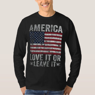 Mens America Liebe es oder Verlass es Patriotic 4. T-Shirt