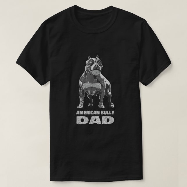 Mens American Bully Vater Dog Owner T-Shirt (Design vorne)