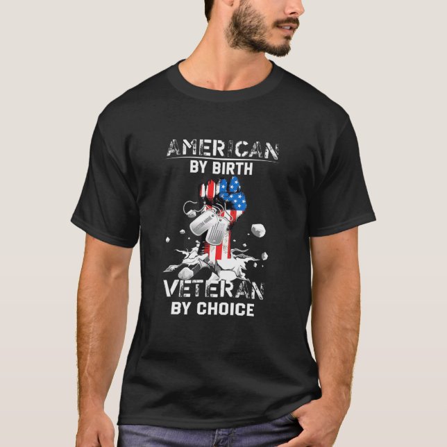 Mens American by Birth Veteran by Choice T-Shirt (Vorderseite)