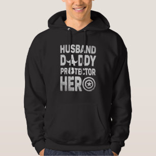 Mens American Flag Band Daddy Protector Hero Fa Hoodie