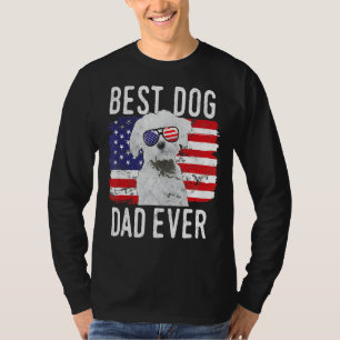 Mens American Flag Best Dog Vater je Maltese USA T-Shirt