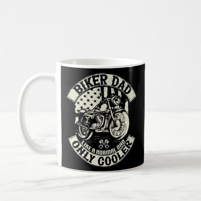 Mens American Flag Biker Vater Motorrad  Kaffeetasse (Links)