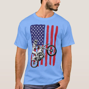 Mens American Flag Dirt Bike Motocross Vintag End T-Shirt