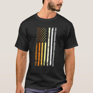 Mens American Flag Lgbt Bear Pride T-Shirt
