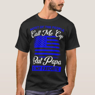 Mens American Flag Polizist, aber Papa ist mein Li T-Shirt