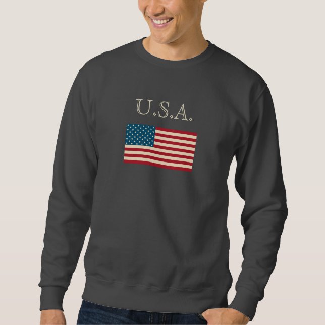 Men's American Flag U.S.A. Sweatshirt Gift (Vorderseite)