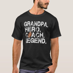 Mens American Football Grandpa Hero Coach Legende  T-Shirt
