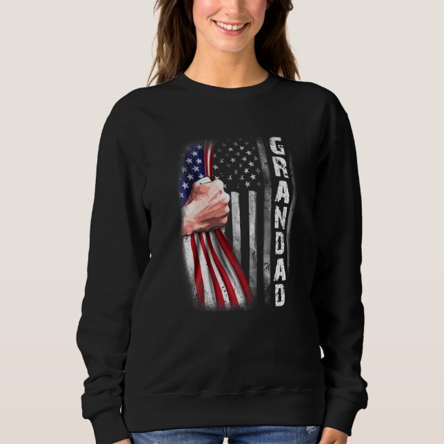 Mens American Grandad Flag Bump Grandad Sweatshirt (Vorderseite)