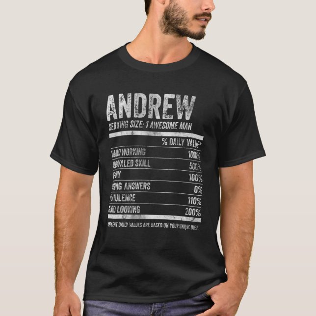 Mens Andrew Nutrition Personalisiert Name Funny Na T-Shirt (Vorderseite)