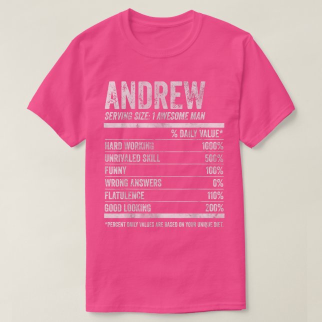 Mens Andrew Nutrition Personalisiert Name Funny Na T-Shirt (Design vorne)