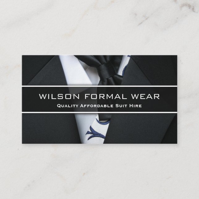 Mens Anzug Formal Wear, Foto Business Card Visitenkarte (Vorderseite)