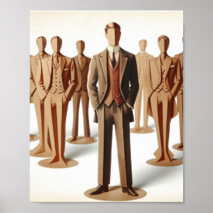 Mens Anzugs Mode Papier Kunsthandwerk Poster