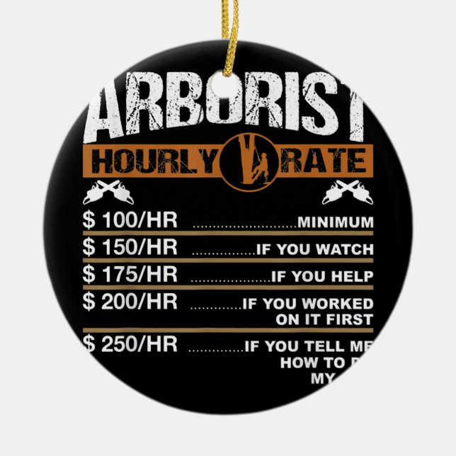 Mens Arborist Stundenzettel Treuechirurg Logger Va Keramik Ornament (Vorne)