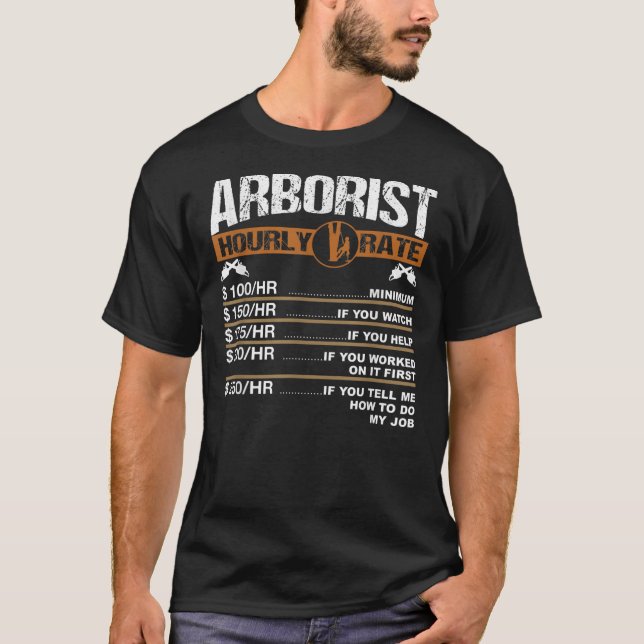 Mens Arborist Stundenzettel Treuechirurg Logger Va T-Shirt (Vorderseite)