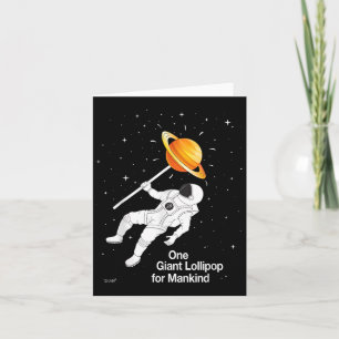 Mens Astronaut im Weltraum Planet Lollipop Funny Q Karte