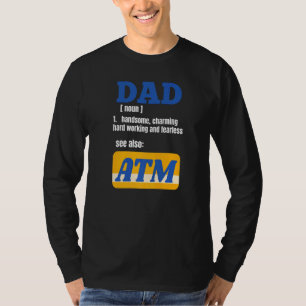 Mens Atm Vathers Day Papa Graphic Family T-Shirt