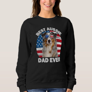 Mens Aussie Vater American Flag Australian Shepher Sweatshirt