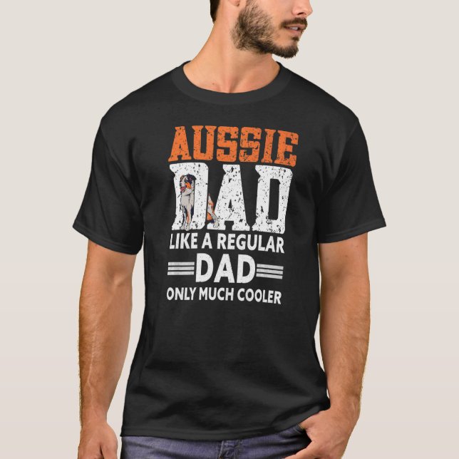 Mens Aussie Vater Aussie Owner Australian Shepherd T-Shirt (Vorderseite)