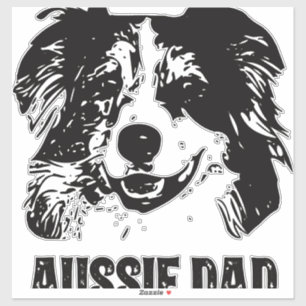 Mens Aussie Vater - Australian Shepherd Dog Vater Aufkleber