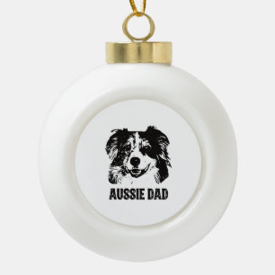 Mens Aussie Vater - Australian Shepherd Dog Vater Keramik Kugel-Ornament