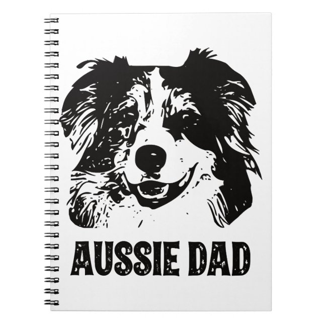 Mens Aussie Vater - Australian Shepherd Dog Vater Notizblock (Vorderseite)