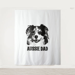 Mens Aussie Vater - Australian Shepherd Dog Vater Wandteppich