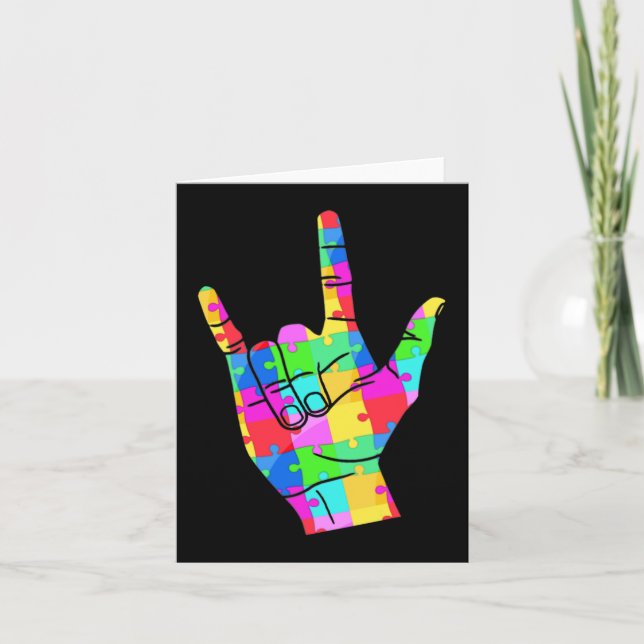 Mens Autism Awareness Sign Language Geschenke ASL  Karte (Vorderseite)