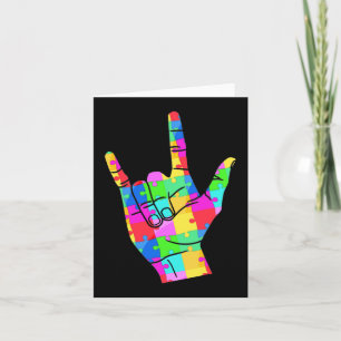 Mens Autism Awareness Sign Language Geschenke ASL  Karte