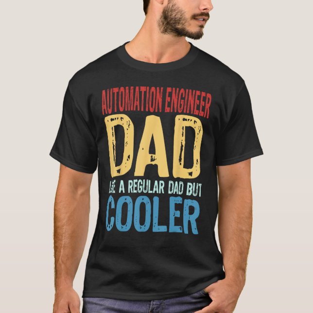 Mens Automation Engineer Vater wie ein regulärer V T-Shirt (Vorderseite)