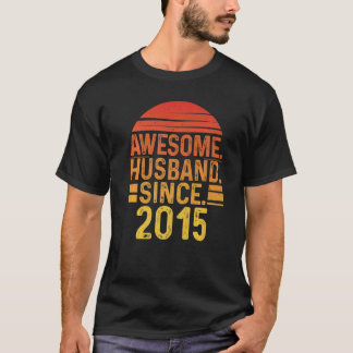 Mens Awesome Husband since 2015 Wedding Anniversar T-Shirt