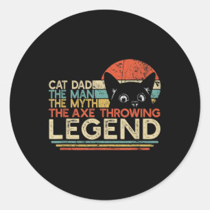 Mens Ax Thrower Geschenk _ Kat Vater Man Myth Ax T Runder Aufkleber