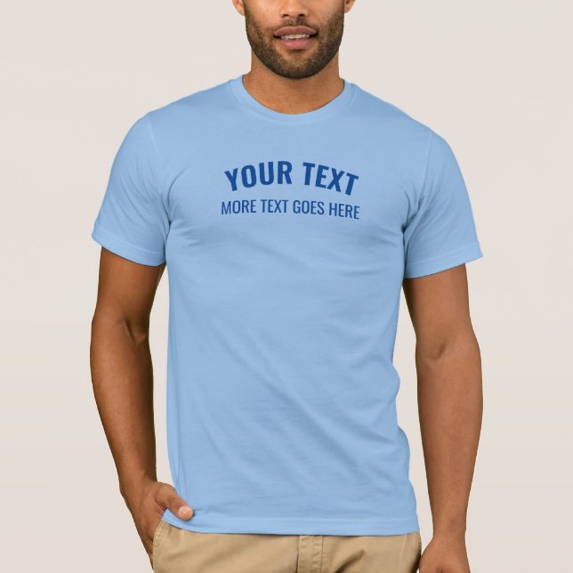 Mens Baby Blue Short Sleeve Top Elegant Moderne (Vorderseite)