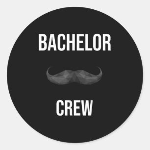 Mens Bachelor Crew Groom Bride Abend Bachelorett Runder Aufkleber