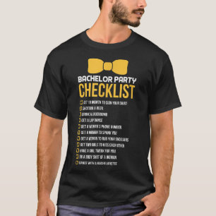 Mens Bachelor Party Checklist Groom Trauzeugen Sta T-Shirt