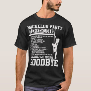 Mens Bachelor Party Checklist Groom Trauzeugen Wed T-Shirt