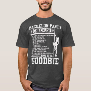 Mens Bachelor Party Checklist Groom Trauzeugen Wed T-Shirt