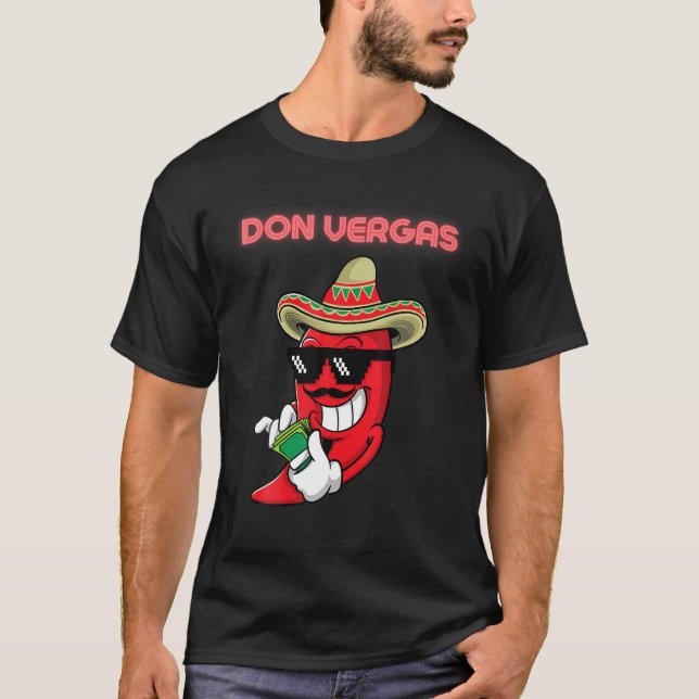 Mens Badass Red Hot Chili Pepper Don Vergas T Shir T-Shirt (Vorderseite)