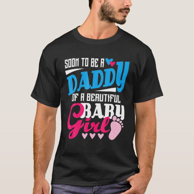 Mens bald ein Papa eines schönen Baby Girl - T-Shirt (Vorderseite)