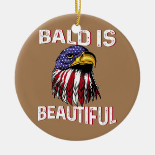 Mens Bald ist eine wunderschöne Patriotic American Keramik Ornament