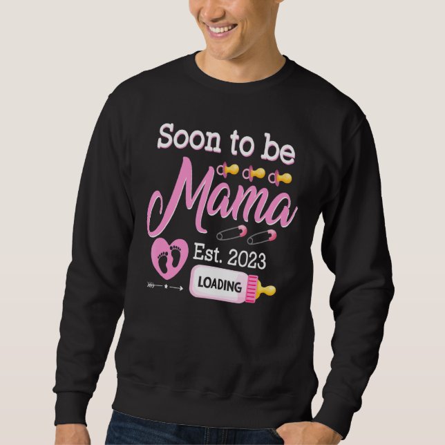 Mens bald Mama 2023 Erstmalige Mama Schwangerschaf Sweatshirt (Vorderseite)