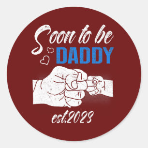 Mens bald Papa 2023 Der sonnige Vater Runder Aufkleber