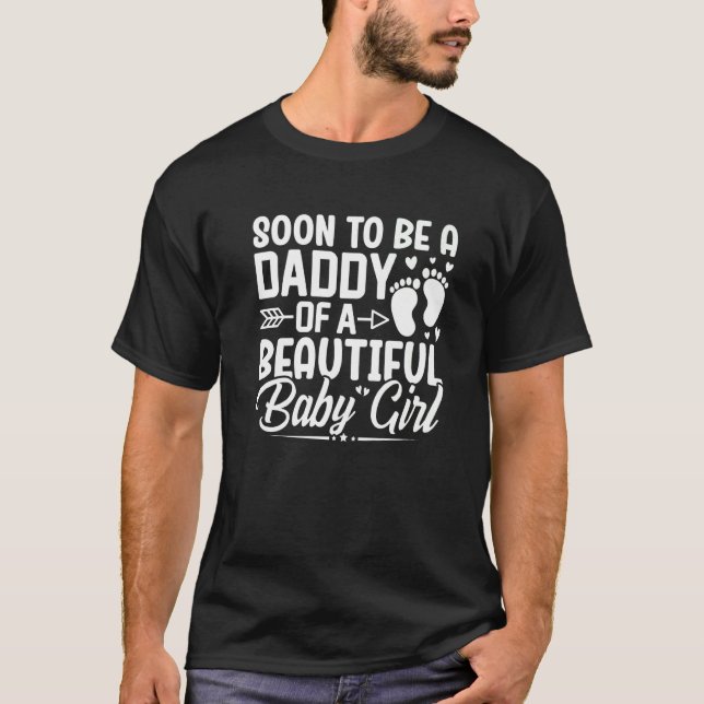Mens bald Vater eines schönen kleinen Mädchens sei T-Shirt (Vorderseite)