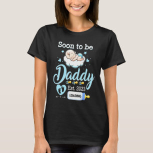 Mens Bald zu Daddy Est 2023 Baby Schwangerschaft A T-Shirt
