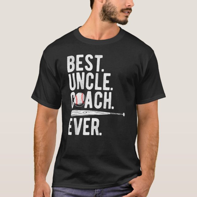 Mens Baseball Best Oncle Coach je stolz Vater Dadd T-Shirt (Vorderseite)
