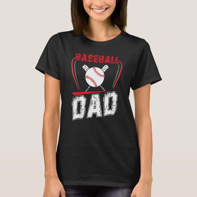 Mens BASEBALL DAD Matching Softball Baseball Mom D T-Shirt (Vorderseite)