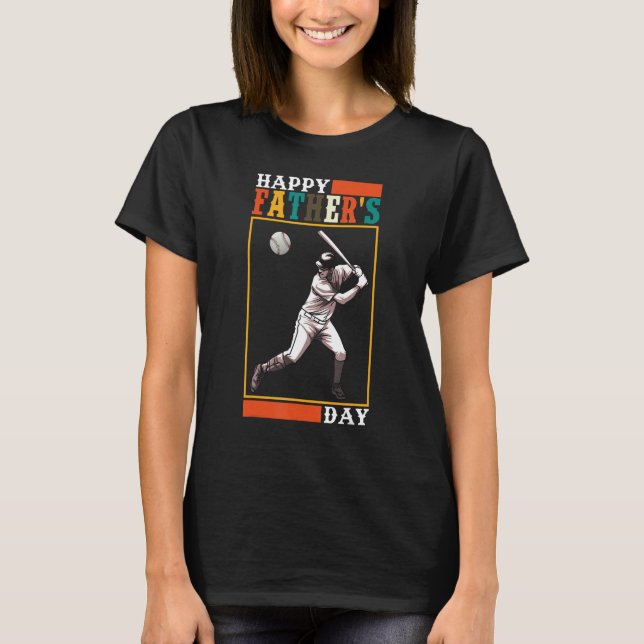 Mens Baseball Player Happy Father s Day T-Shirt (Vorderseite)