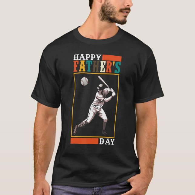 Mens Baseball Player Happy Father s Day T-Shirt (Vorderseite)