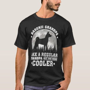 Mens Basenji Grandpa Moon Vintag Basenji Dog Fett T-Shirt