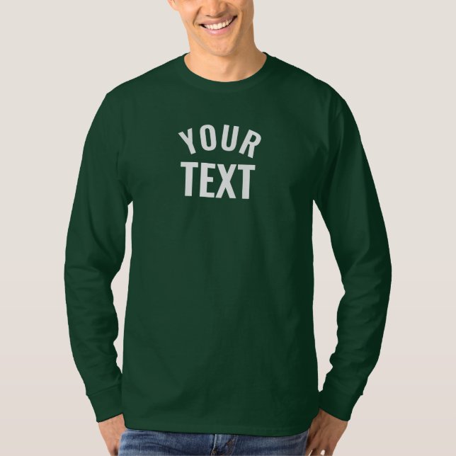 Mens Basic Long Sleeve Deep Forest Green Template T-Shirt (Vorderseite)