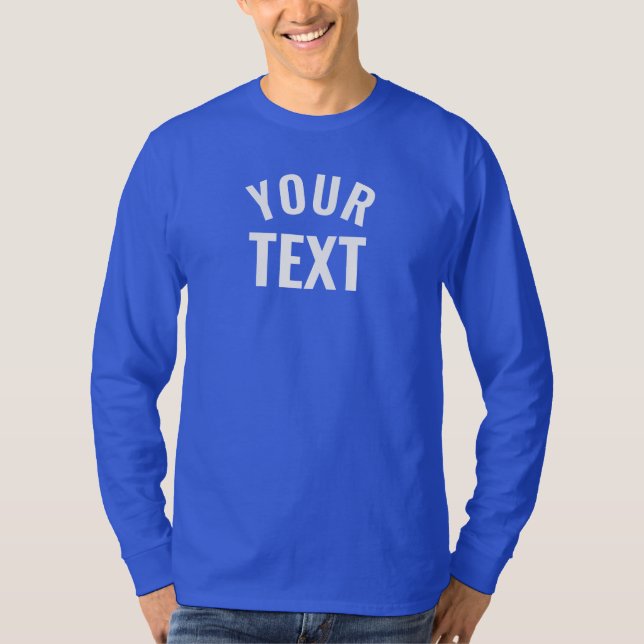Mens Basic Long Sleeve Deep Royal Blue Modern T-Shirt (Vorderseite)
